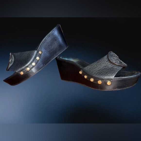 Tory Burch leather platform/wedge slide sandal Wmns sz 6M - Picture 3 of 6